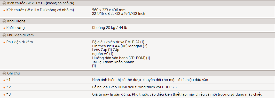 Máy chiếu 4K Sony VPL-VW760ES