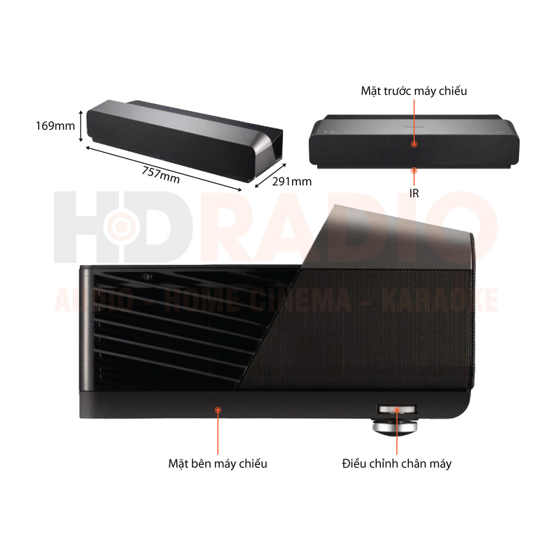 Máy Chiếu 4k Siêu Gần Viewsonic X1000-4K+ chú thích