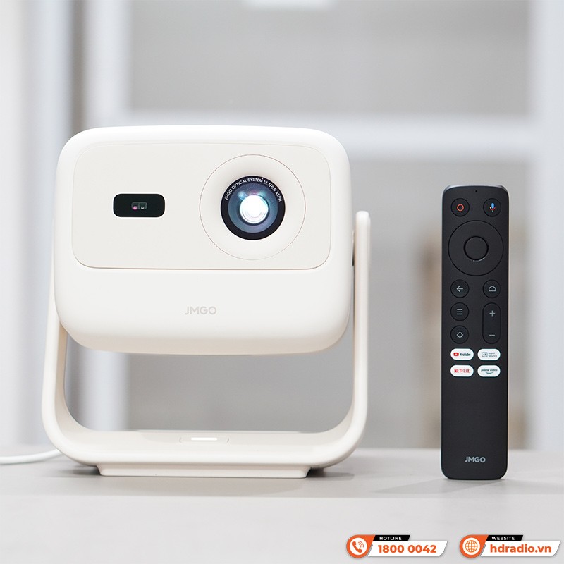 Máy Chiếu Jmgo N1S Nano, 460 ISO Lumens (552 ANSI Lumens), Full HD (1920x1080p) 60-180 inch, Google TV, Android TV 11, Bluetooth, Wifi, HDMI, USB-2