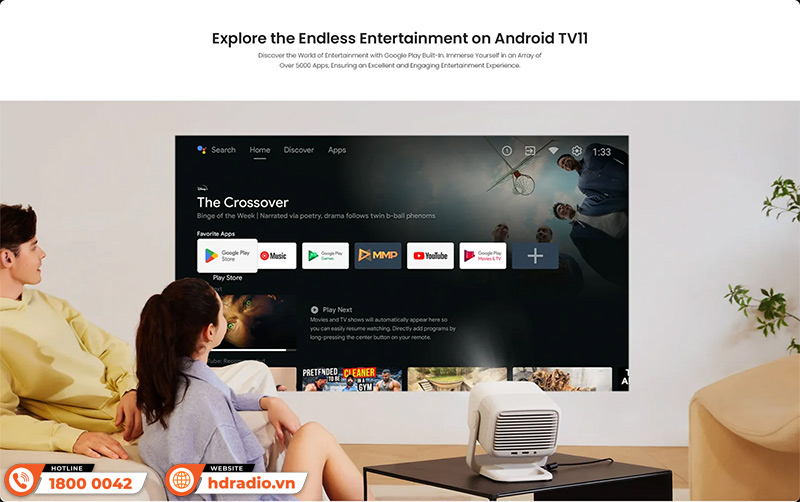 Tích hợp Công nghệ thông minh và sử dụng hệ điều hành Android TV 11