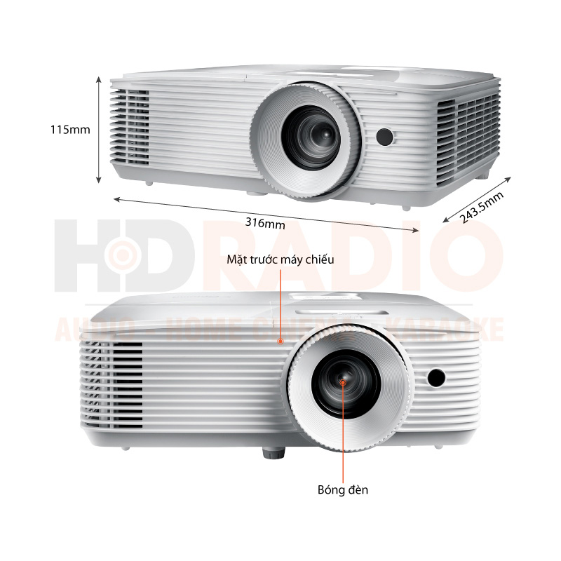 Chú thích Máy chiếu Optoma W412