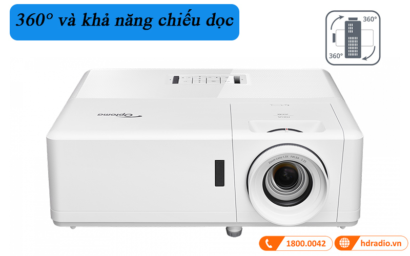 360° va kha nang chieu doc may chieu optoma zh403