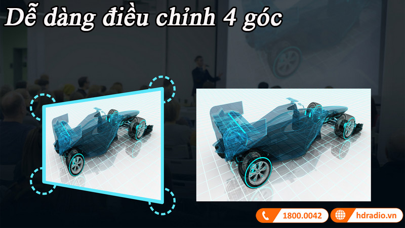 de dang dieu chinh 4 goc may chieu optoma eh512