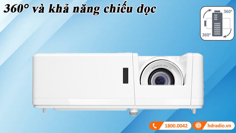 360° va kha nang chieu doc may chieu optoma zw350