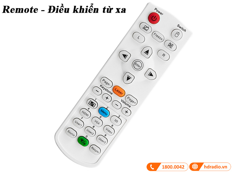 dieu khien tu xa may chieu optoma zw350