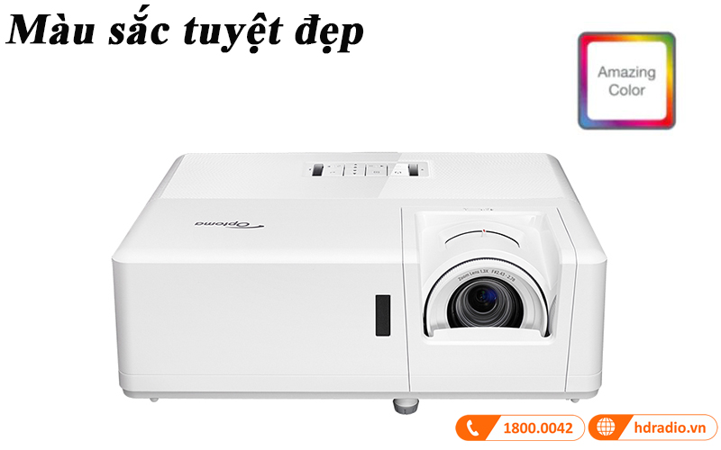 mau sac cua may chieu optoma zw350 tuyet dep