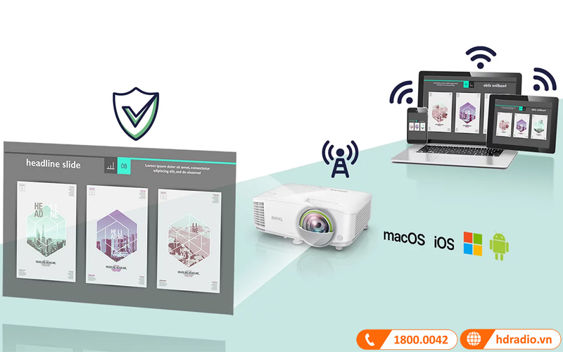 may chieu benq ex800st trinh chieu khong day