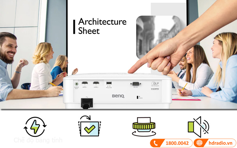 tinh nang may chieu benq lw500 thiet lap cuoc hop nhanh