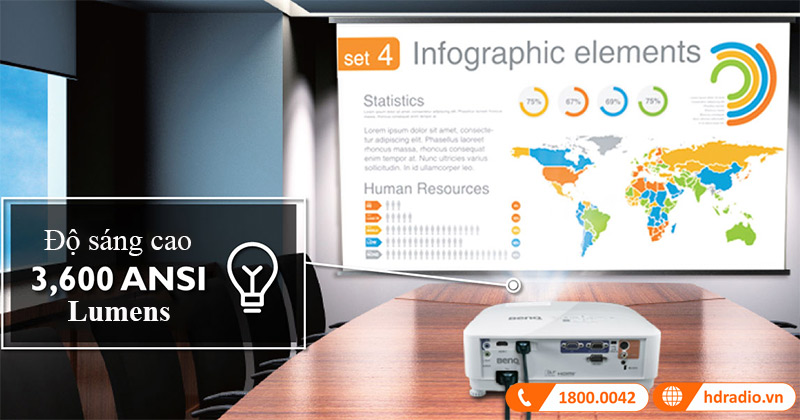 May chieu BenQ MS550