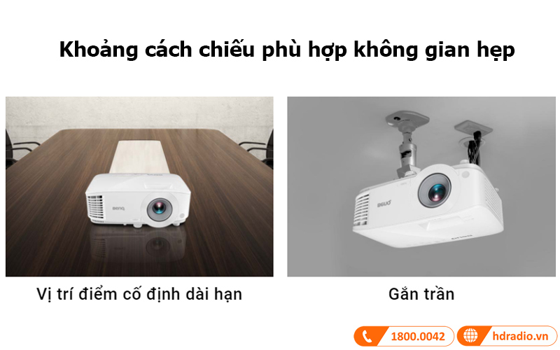 may chieu benq mx550 phu hop nhieu khong gian