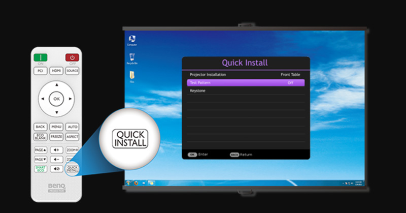 Máy chiếu BenQ MW550 cài đặt dễ dàng