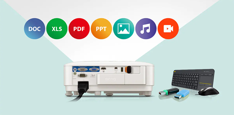 cong usb may chieu benq eh600