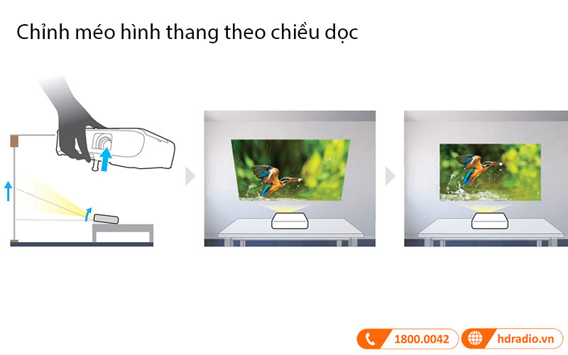 Chỉnh méo ảnh Máy chiếu Epson EB-FH52