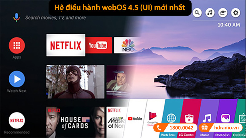 Hệ điều hành máy chiếu 4k LG HU70LG