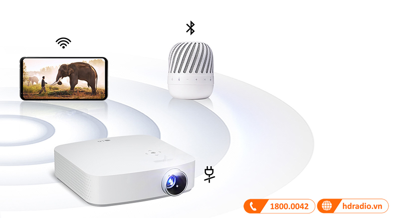 ket noi khong day may chieu lg pf50kg