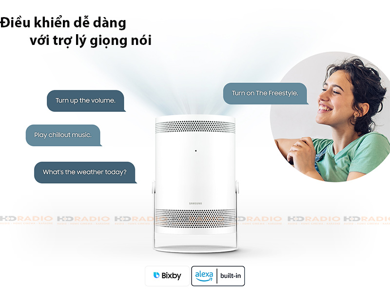 Điều khiển giọng nói trên Máy chiếu Samsung the Freestyle SP LSP3