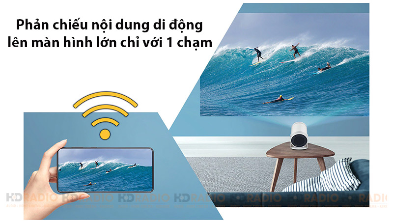 Phản chiếu di động đơn giản với Máy chiếu samsung The Freestyle SP-LSP3