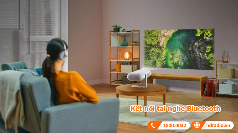 Máy chiếu ViewSonic M1 Pro kết nối tai nghe bluetooth