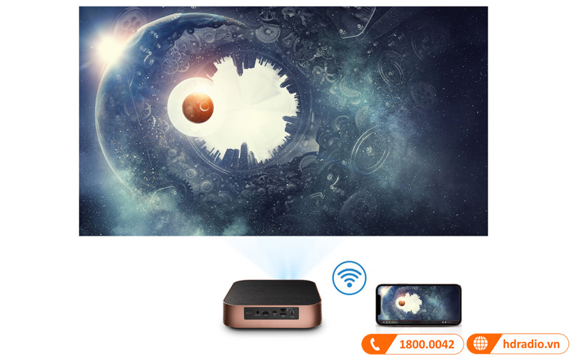 trinh chieu khong day may chieu viewsonic m2w