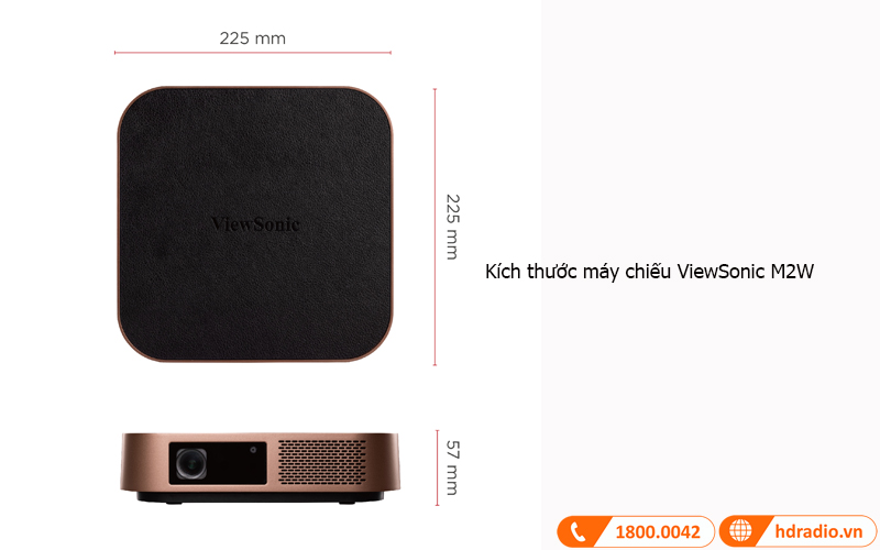 Kich thuoc may chieu viewsonic m2w