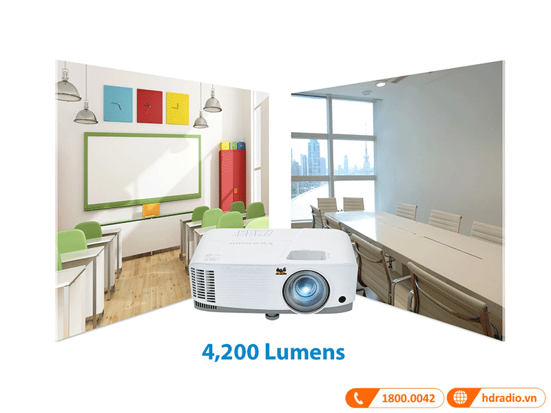 Hình tươi sáng Máy chiếu Viewsonic PA503XP