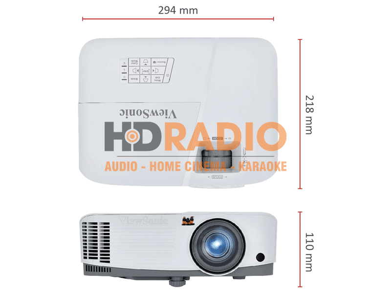 Kích thước nhỏ gọn máy chiếu Viewsonic PG707X