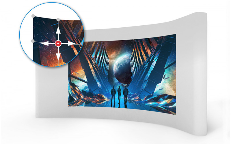 chiếu trên bề mặt cong