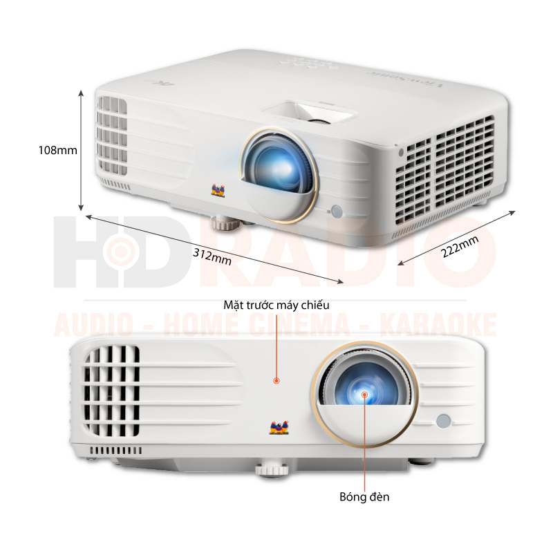 Chú thích Máy chiếu Viewsonic PX701-4KE
