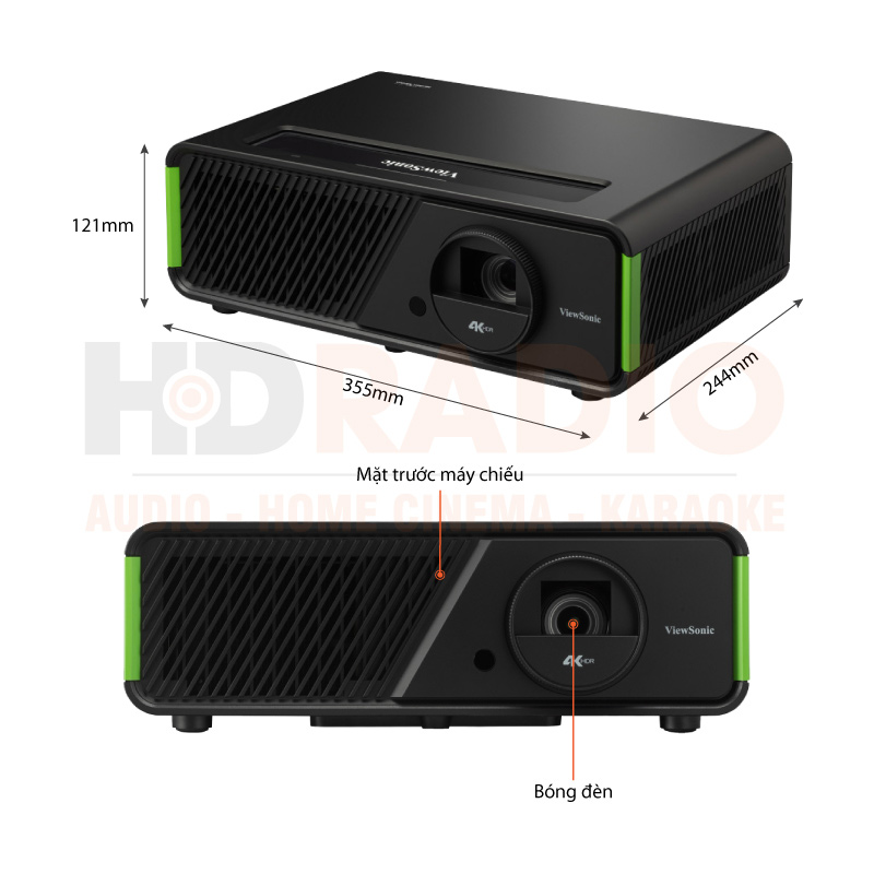 Chú thích Máy chiếu Viewsonic X1-4K LED
