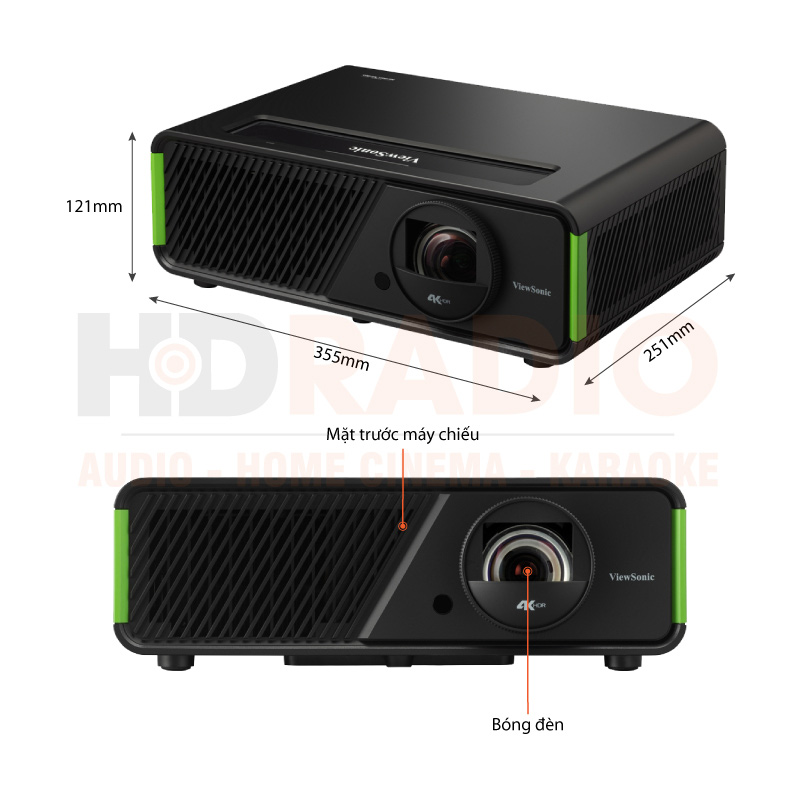 Chú thích Máy chiếu Viewsonic X2-4K LED