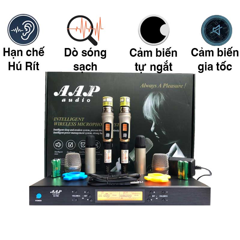 Micro không dây AAP S700, Cảm biết gia tốc, Cảm biến tự ngắt, Dò sóng sạch