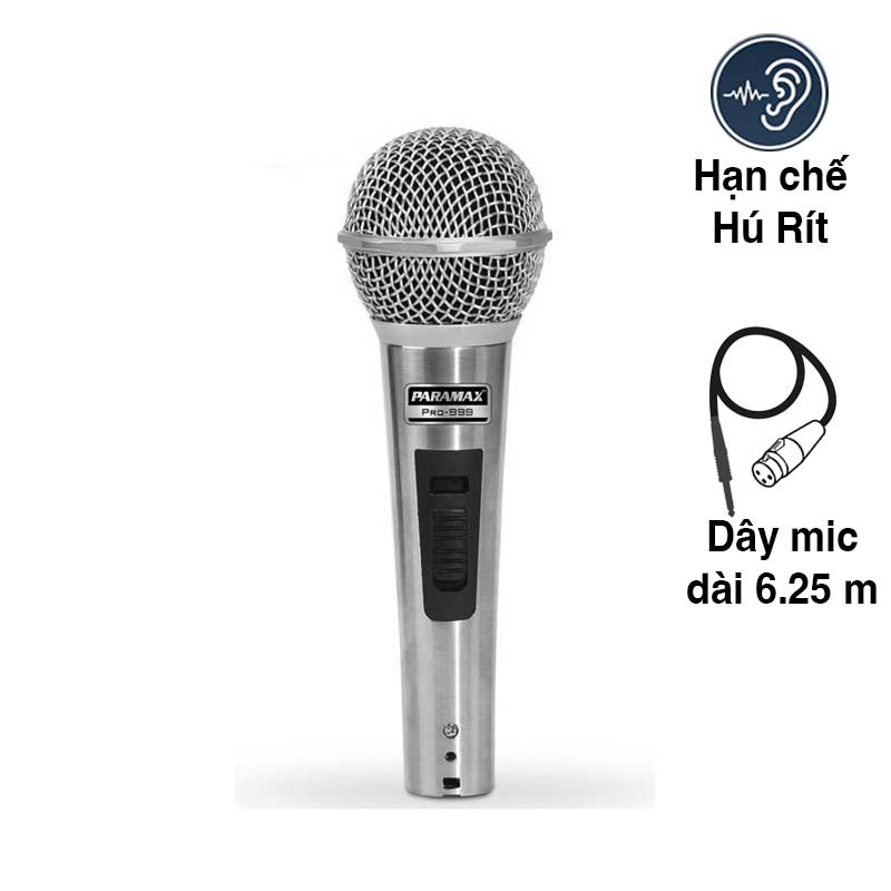 Micro có dây Paramax Pro 999, Dây dài 6.25m
