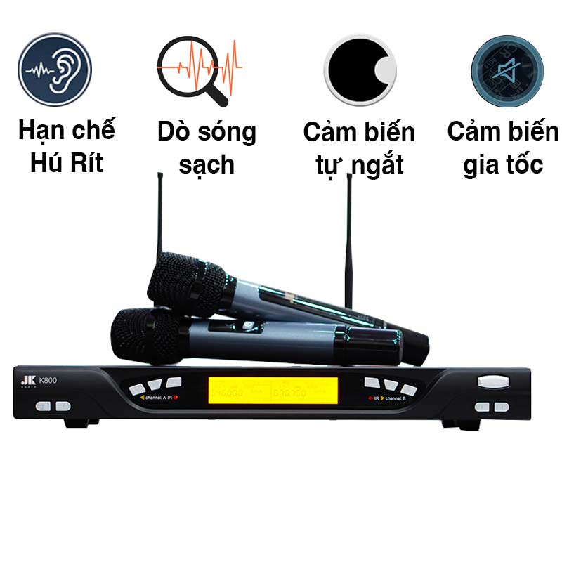 Micro JKaudio K800, Cảm biết gia tốc, Cảm biến tự ngắt, Dò sóng sạch