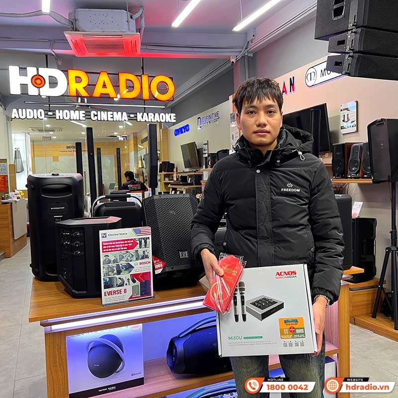 Micro kèm Sound Card Vang Acnos Mi30U-8