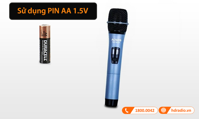 Sử dụng pin AA 1.5V Sử dụng pin AA 1.5V