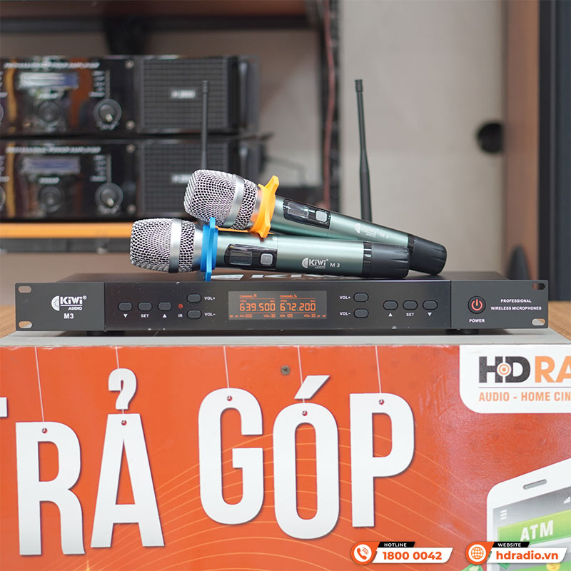 Micro không dây Kiwi M3, Cảm biến Tự ngắt, Dò sóng sạch-2