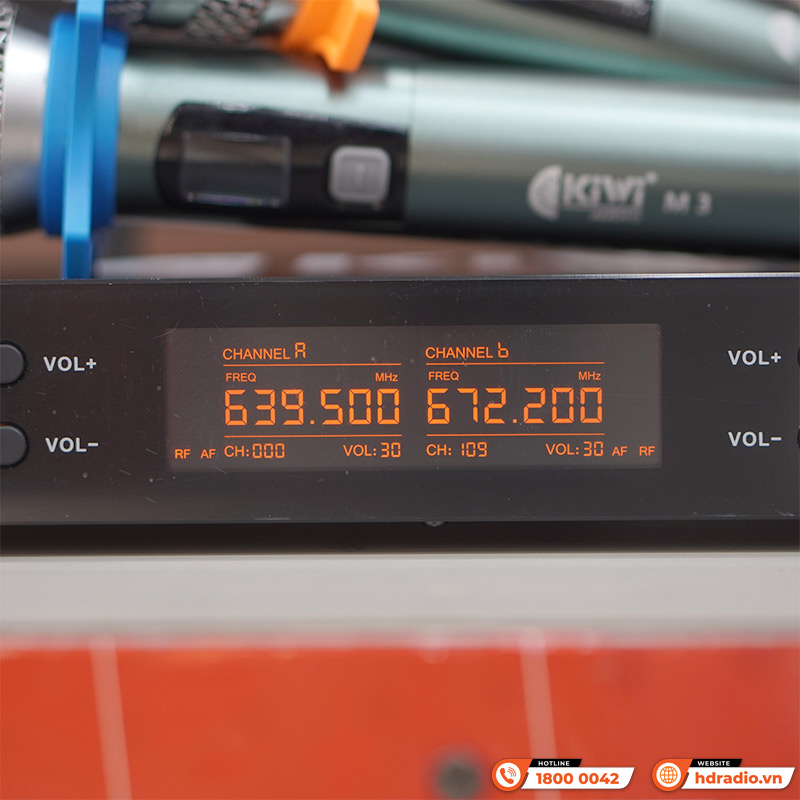 Micro không dây Kiwi M3, Cảm biến Tự ngắt, Dò sóng sạch-4