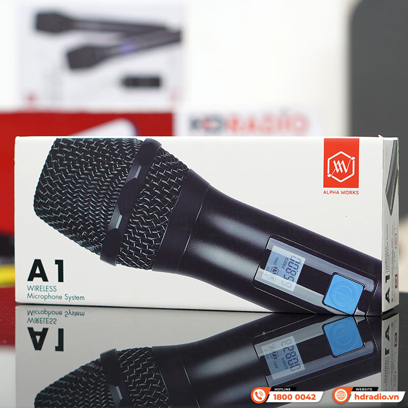 Micro Không Dây Alpha Works A1, Kết nối qua cổng AUX 3,5mm, 1 tay mic, Chuyên cho loa bluetooth-11