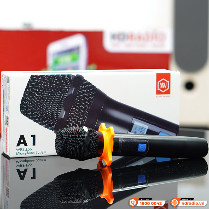 Micro Không Dây Alpha Works A1, Kết nối qua cổng AUX 3,5mm, 1 tay mic, Chuyên cho loa bluetooth-12
