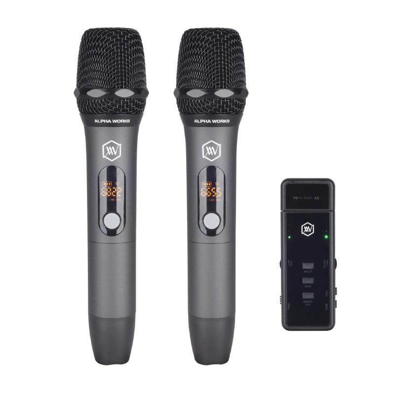 Micro không dây Alpha Works A6, Đầu kết nối USB, UHF 640 - 690 MHz Hỗ Trợ 100 Kênh