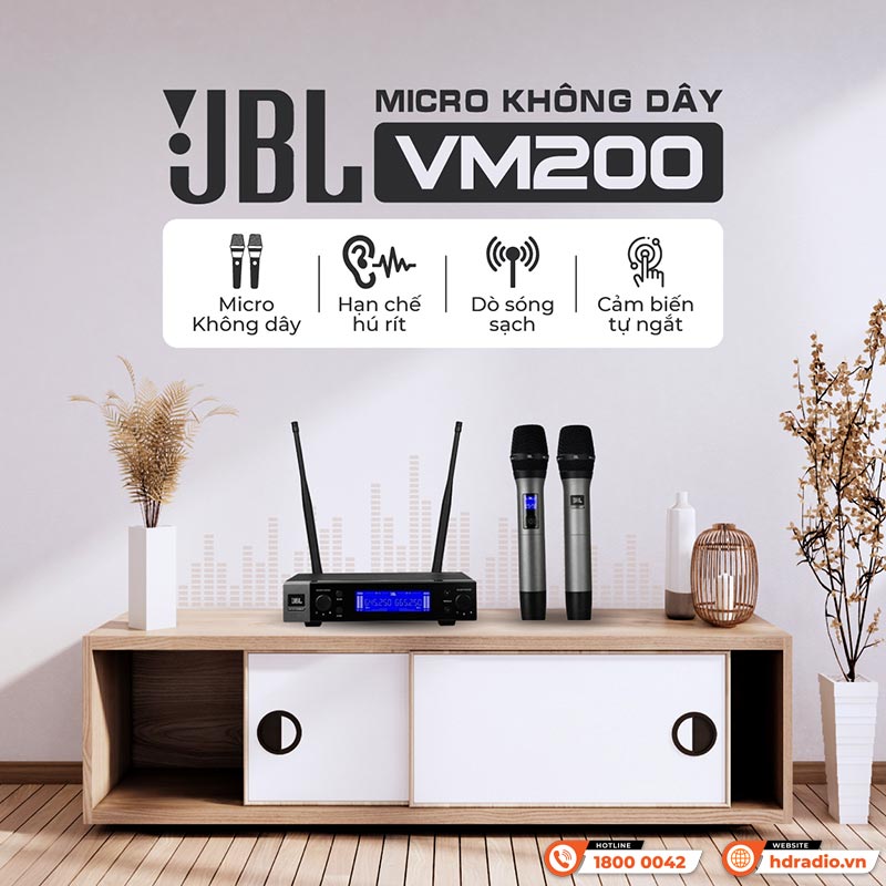 Micro JBL VM200, Cảm biến tự ngắt, Dò sóng sạch-1