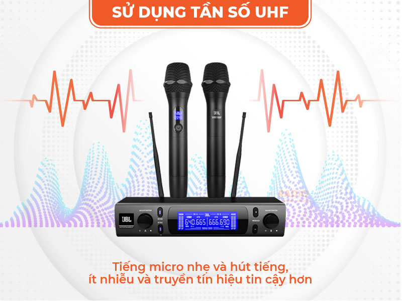 Micro JBL VM300 sử dụng tần số UHF