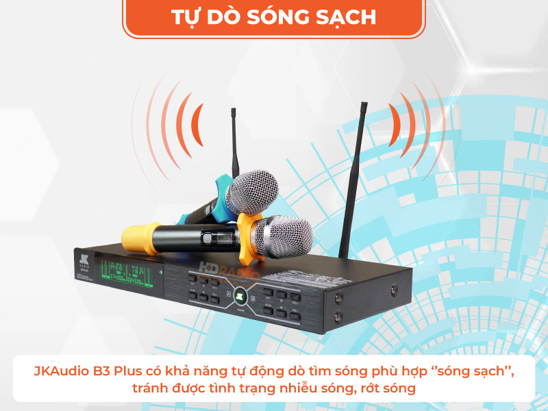 Micro JKaudio B3 Plus tự dò sóng sạch