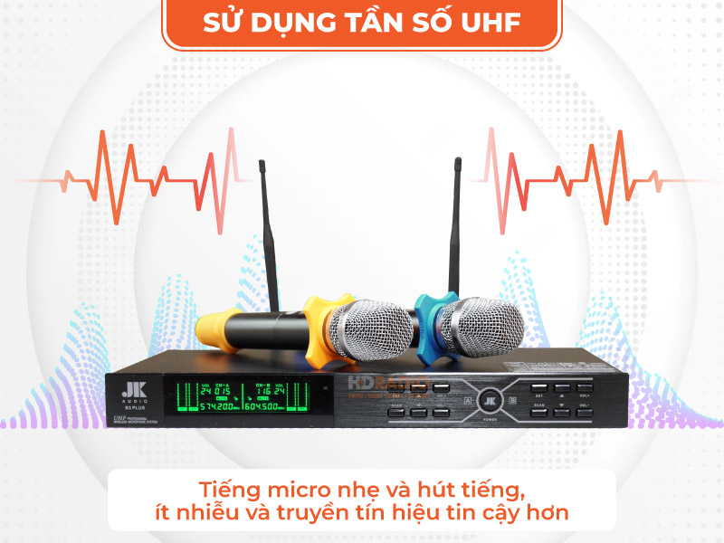 Micro JKaudio B3 Plus sử dụng tần số UHF
