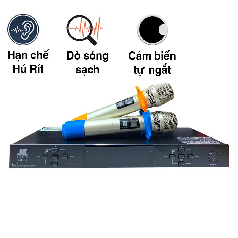 Micro không dây JKAudio B5 Plus, Cảm biến tự ngắt, Dò sóng sạch