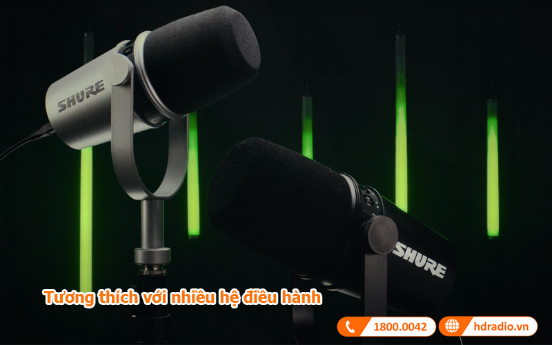 Micro Shure MV7 tương thích với nhiều hệ điều hành