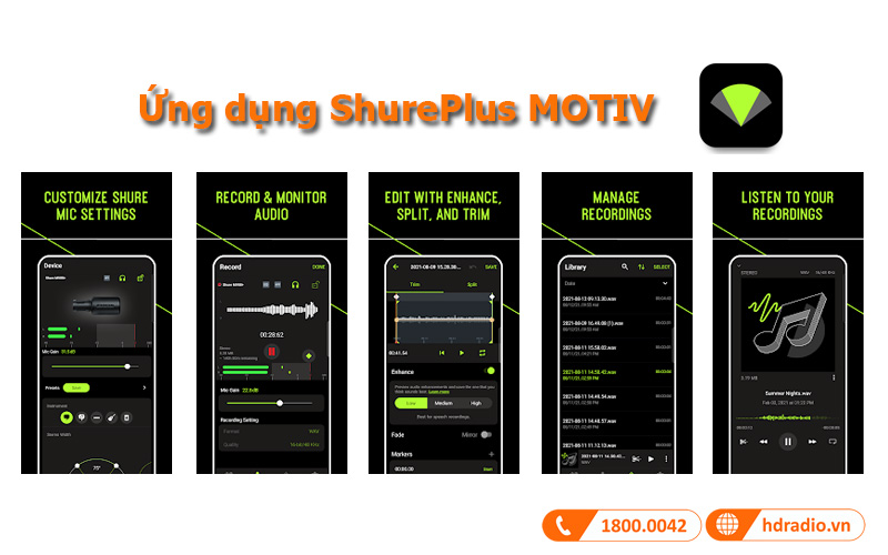 Ứng dụng ShurePlus MOTIV