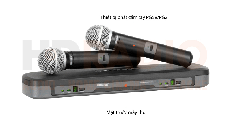 Chú thích  Bộ micro không dây Shure PG288E/PG58