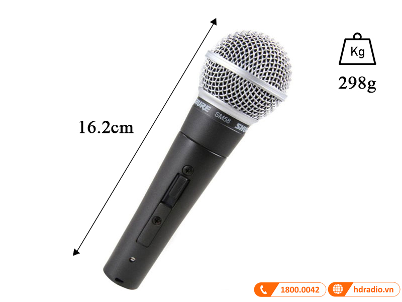kich thuoc va trong luong micro shure sm58s