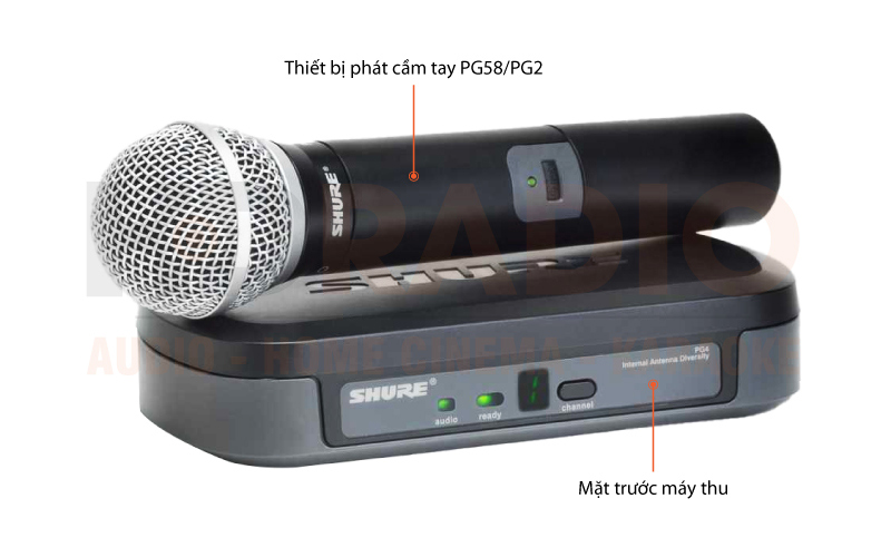 chú thích Bộ micro không dây Shure PG24E/PG58